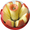 An apple, cored